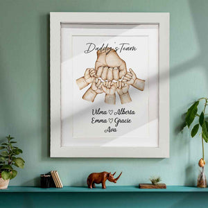 Personalized Fist Bump Frame Custom Father's Day Picture Frame Gift for Daddy