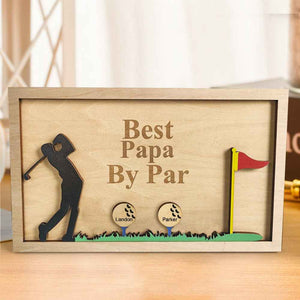 Personalized Father's Day Wooden Golf Sign Engraved Name Plaque Gift for Dad Grandpa