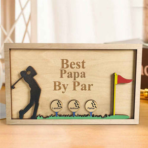 Personalized Father's Day Wooden Golf Sign Engraved Name Plaque Gift for Dad Grandpa