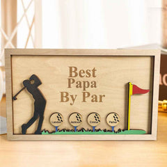 Personalized Father's Day Wooden Golf Sign Engraved Name Plaque Gift for Dad Grandpa