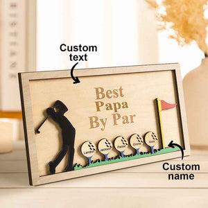 Personalized Father's Day Wooden Golf Sign Engraved Name Plaque Gift for Dad Grandpa