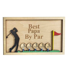 Personalized Father's Day Wooden Golf Sign Engraved Name Plaque Gift for Dad Grandpa