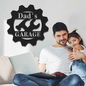 Custom Garage Metal Sign Personalized LED Lights Wall Art Decor Father's Day Gift for Dad