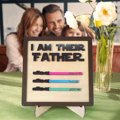 Father's Day Gifts Personalized Wood Plauqe I Am Their Father Sign Wooden Lightsaber Plaque