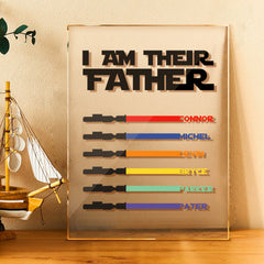 Personalised 'I Am Their Father' Lightsaber Acrylic Plaque | Unique Father's Day Gift