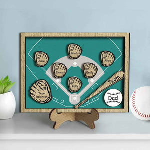 Personalized Wooden Family Name Sign Plaque Baseball Sign Father's Day Gift for Dad Grandpa