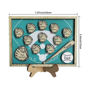 Personalized Wooden Family Name Sign Plaque Baseball Sign Father's Day Gift for Dad Grandpa
