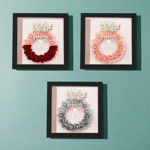 Custom Flower Shadow Box Personalized Wedding Ring Flower Shadowbox Frame Gift