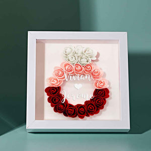 Custom Flower Shadow Box Personalized Wedding Ring Flower Shadowbox Frame Gift