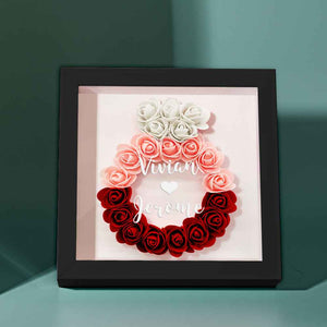 Custom Flower Shadow Box Personalized Wedding Ring Flower Shadowbox Frame Gift