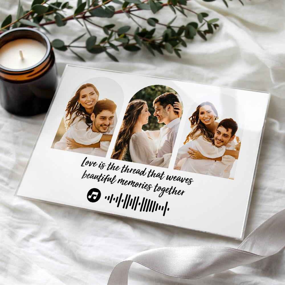 Custom Plaque Custom Three Photo Frame Anniversary Gift