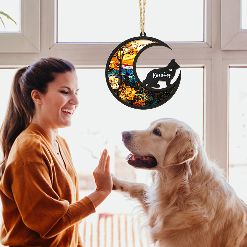 Personalised Dog Memorial Suncatcher - Sympathy Gift for Pet Loss