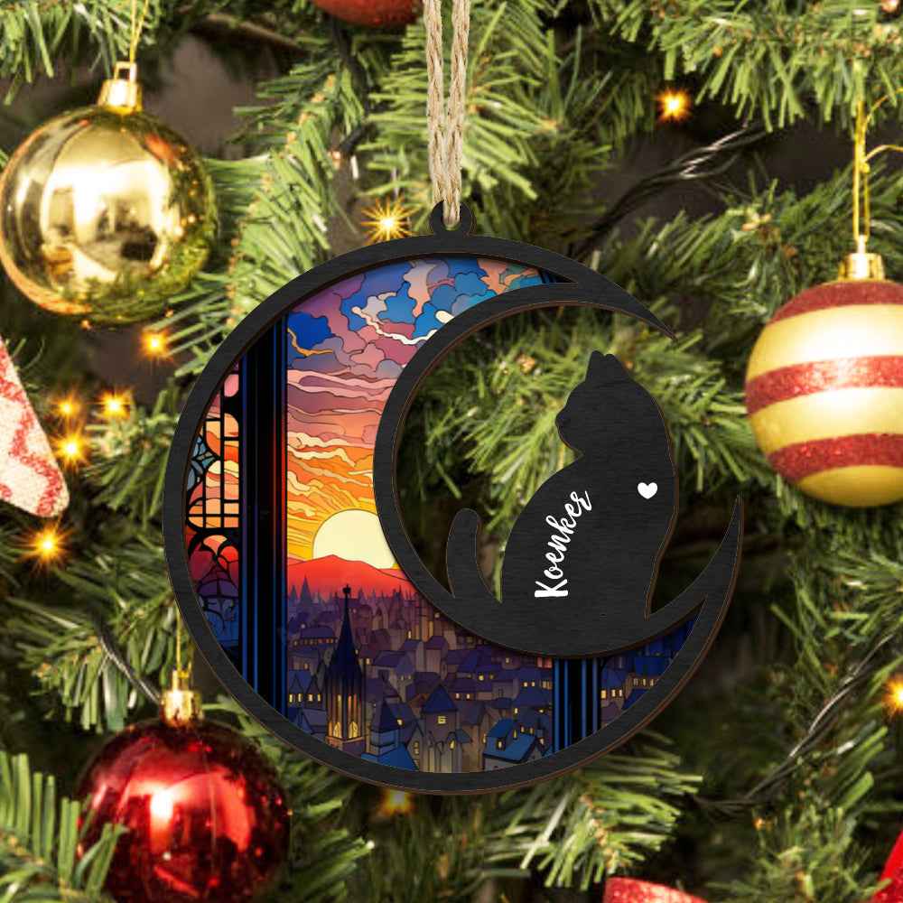 Custom Cat Memorial Suncatcher Pet Memorial Ornament Gifts for Pet Lovers