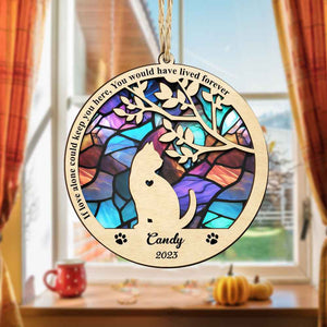 Custom Cat Memorial Suncatcher Pet Memorial Ornament Loss of Pet Sympathy Gift