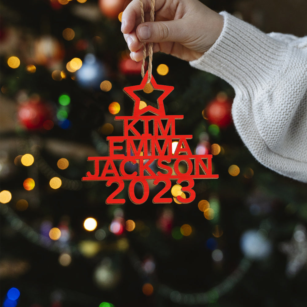 Personalised Christmas Tree Ornaments - Custom Name Wooden Decorations | Holiday Gifts