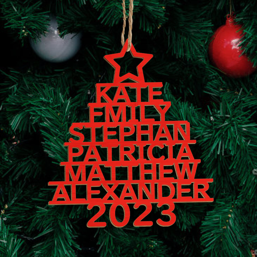 Personalised Christmas Tree Ornaments - Custom Name Wooden Decorations | Holiday Gifts