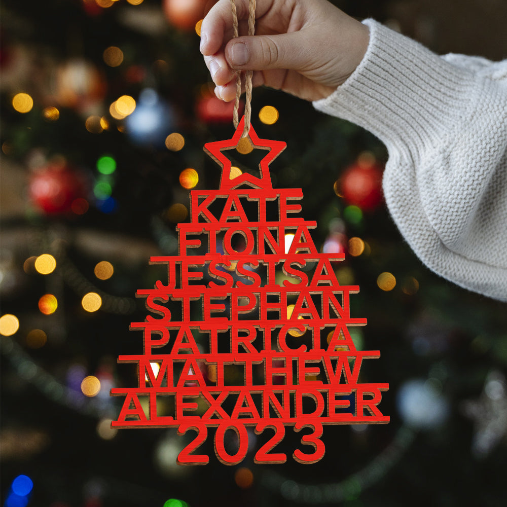Personalised Christmas Tree Ornaments - Custom Name Wooden Decorations | Holiday Gifts