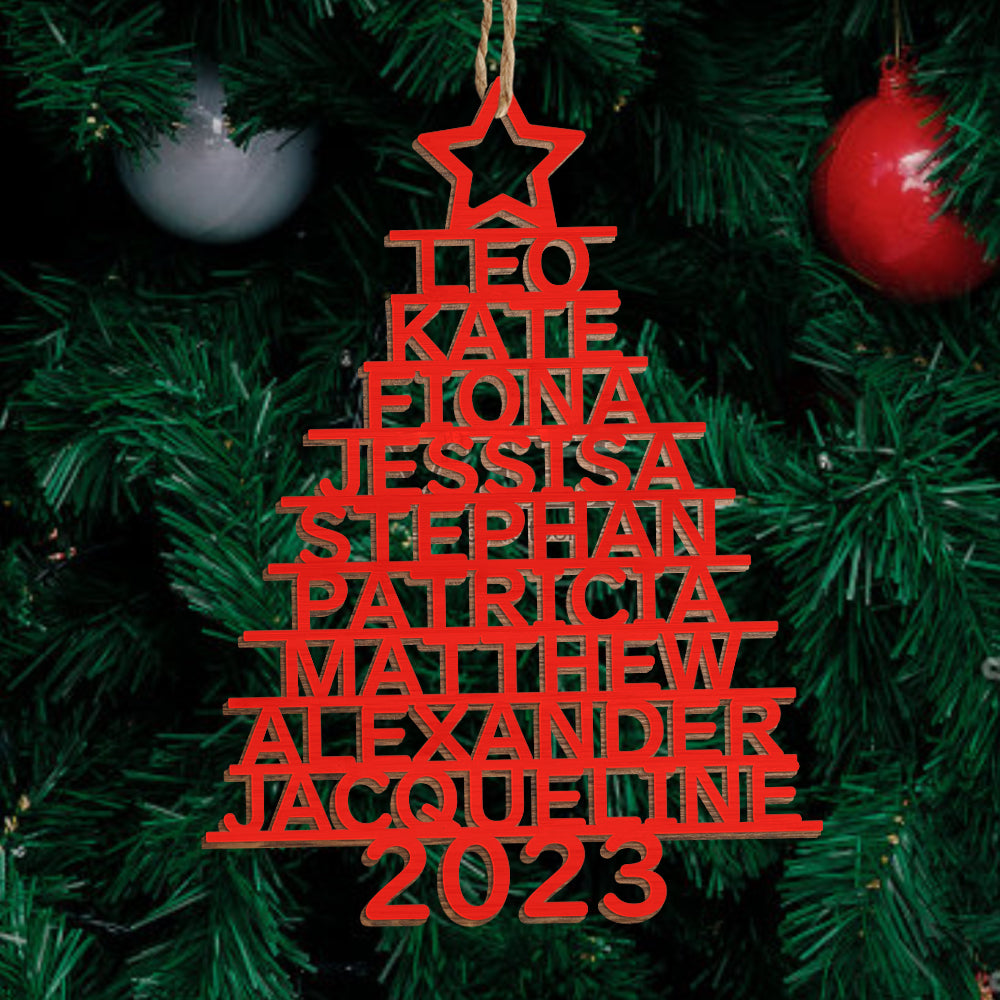 Personalised Christmas Tree Ornaments - Custom Name Wooden Decorations | Holiday Gifts