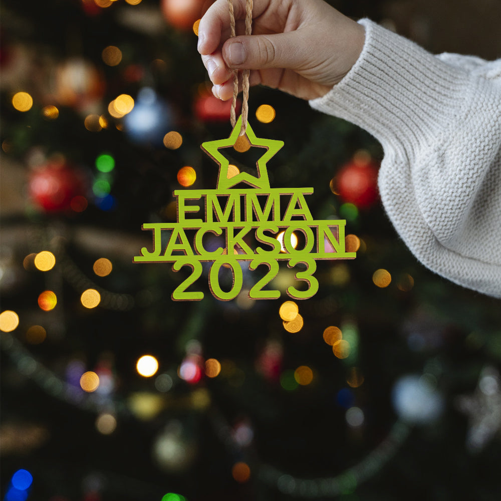 Personalised Christmas Tree Ornaments - Custom Name Wooden Decorations | Holiday Gifts