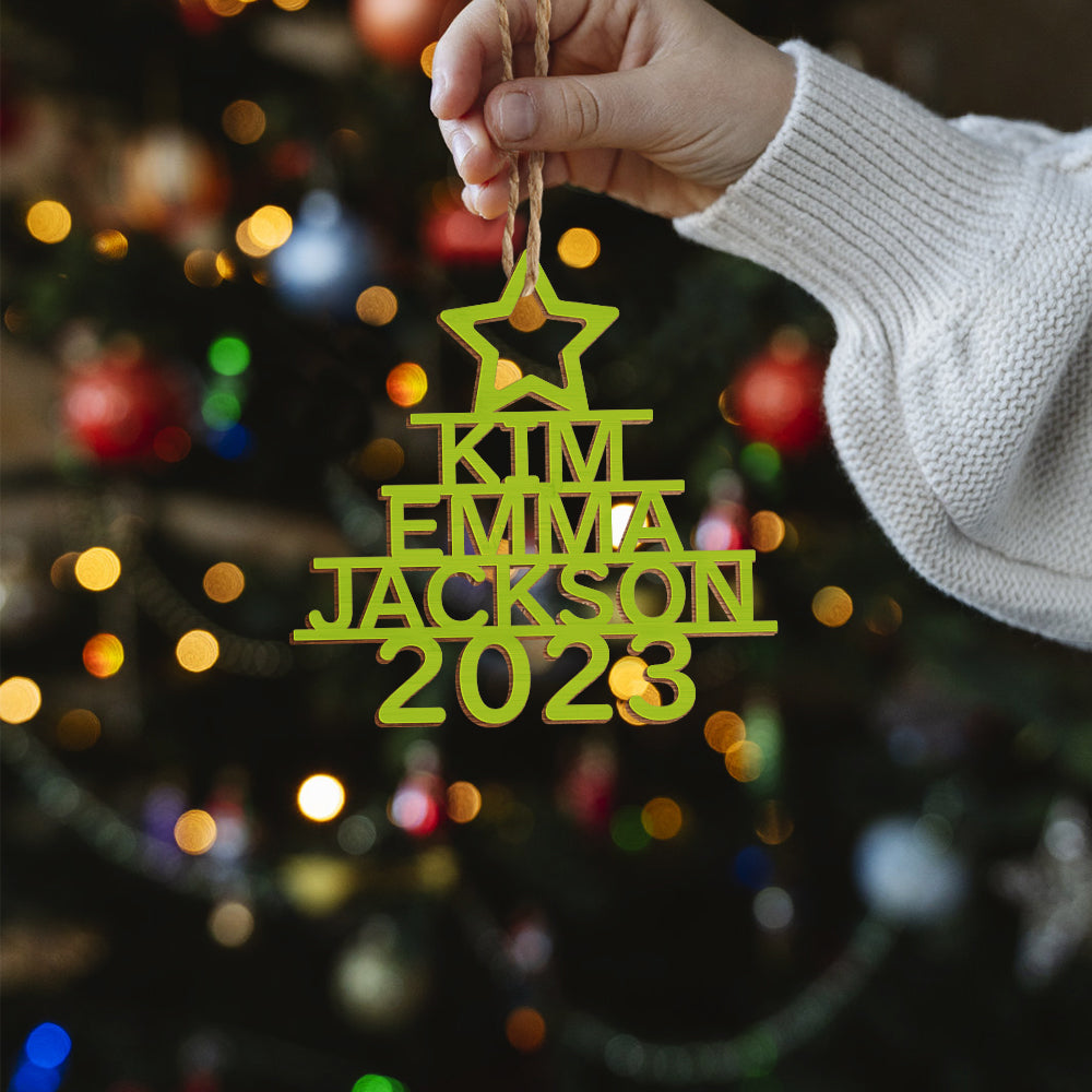 Personalised Christmas Tree Ornaments - Custom Name Wooden Decorations | Holiday Gifts