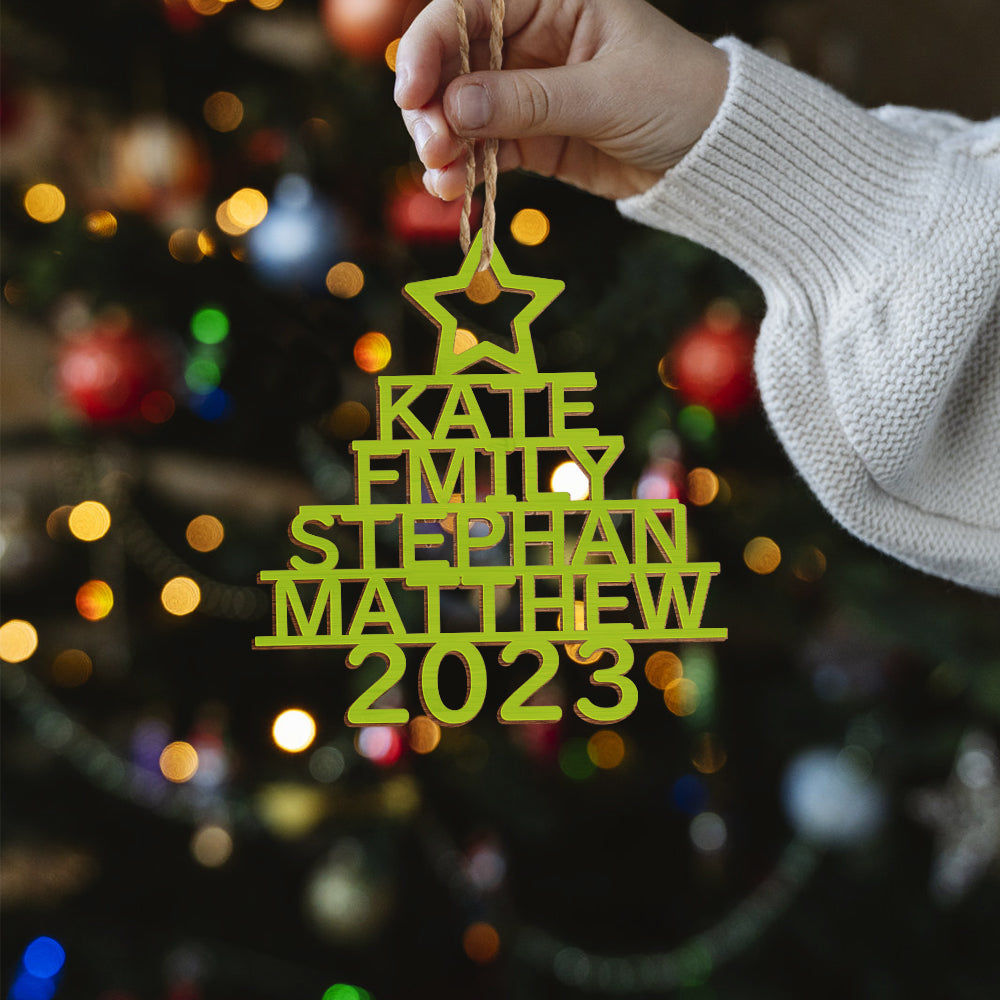 Personalised Christmas Tree Ornaments - Custom Name Wooden Decorations | Holiday Gifts