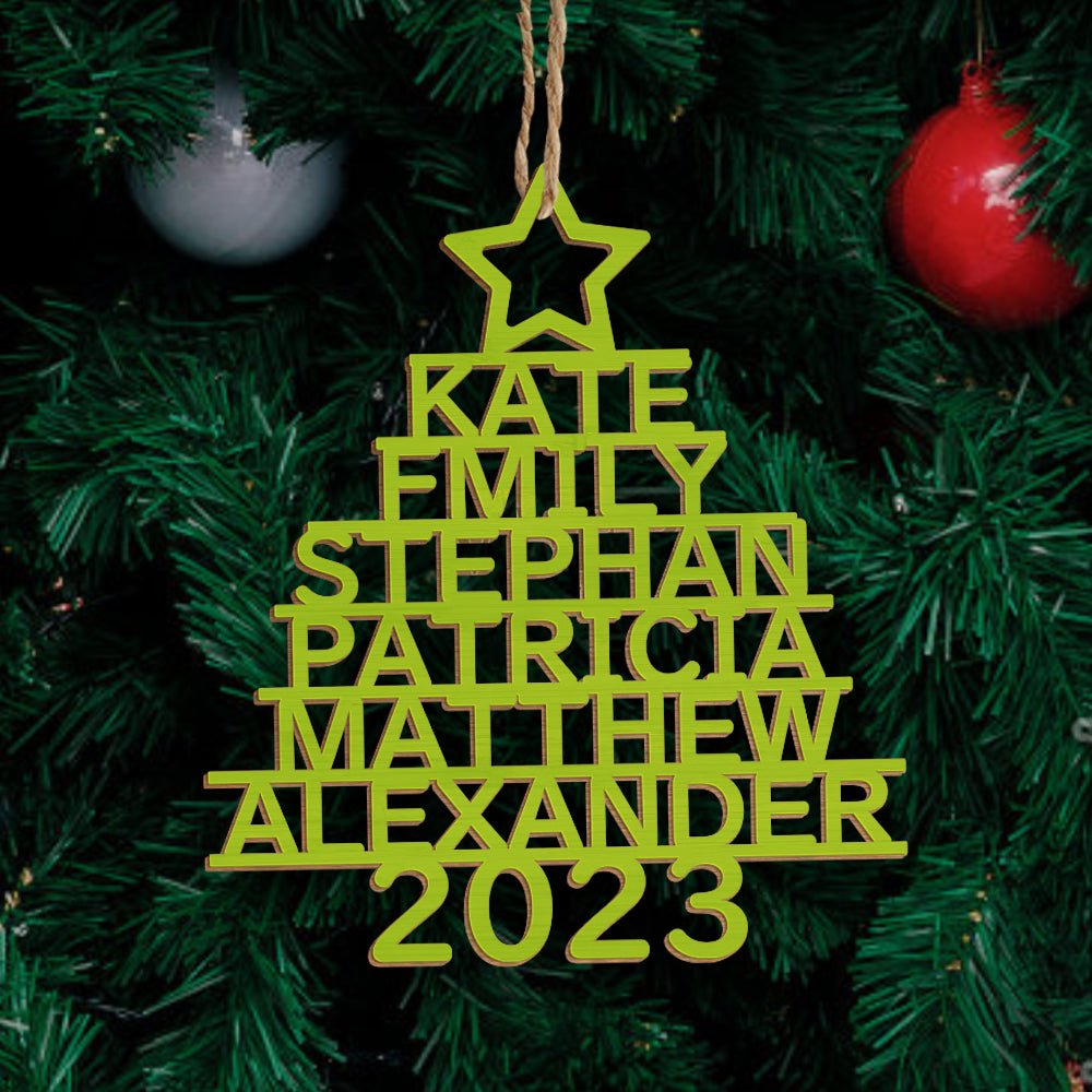 Personalised Christmas Tree Ornaments - Custom Name Wooden Decorations | Holiday Gifts