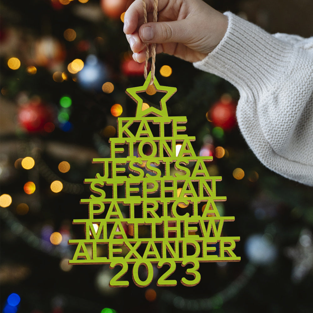 Personalised Christmas Tree Ornaments - Custom Name Wooden Decorations | Holiday Gifts