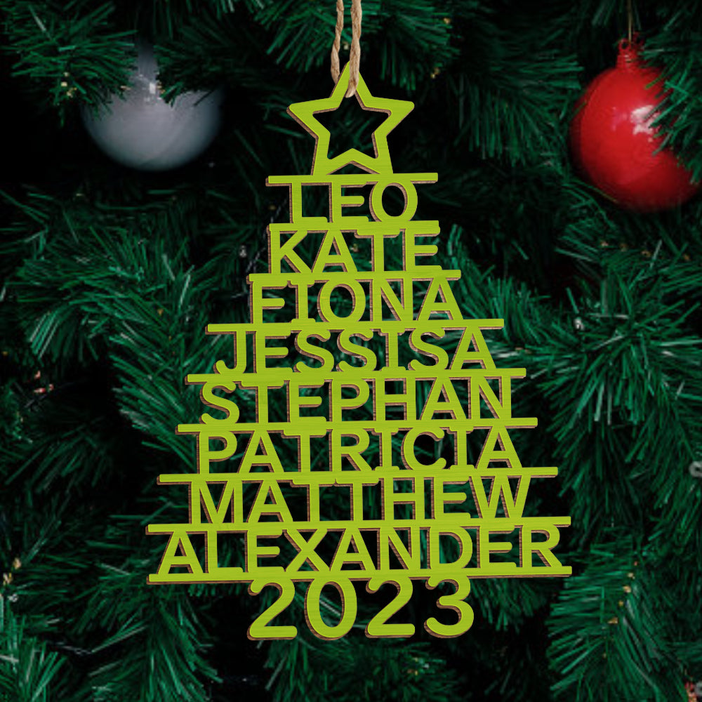 Personalised Christmas Tree Ornaments - Custom Name Wooden Decorations | Holiday Gifts