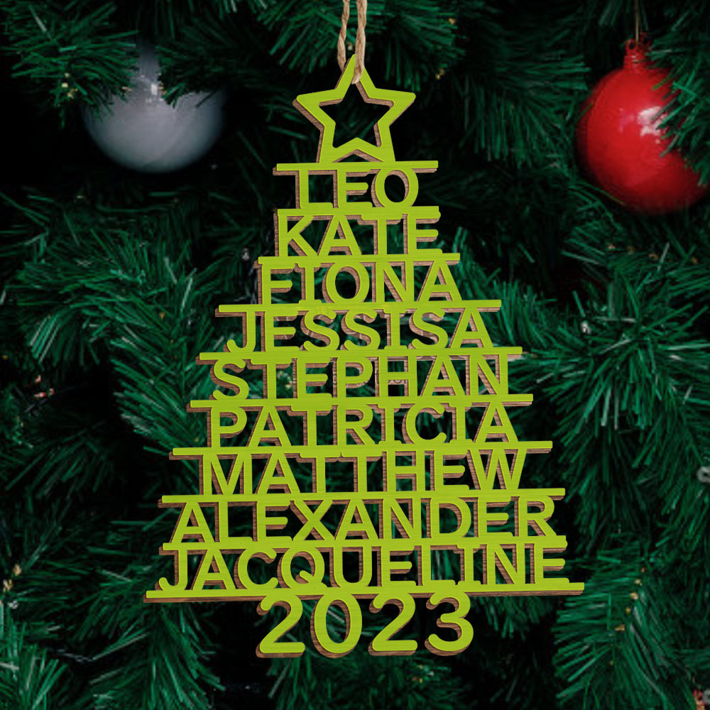 Personalised Christmas Tree Ornaments - Custom Name Wooden Decorations | Holiday Gifts