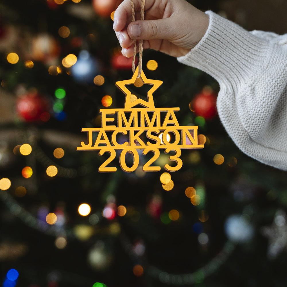 Personalised Christmas Tree Ornaments - Custom Name Wooden Decorations | Holiday Gifts