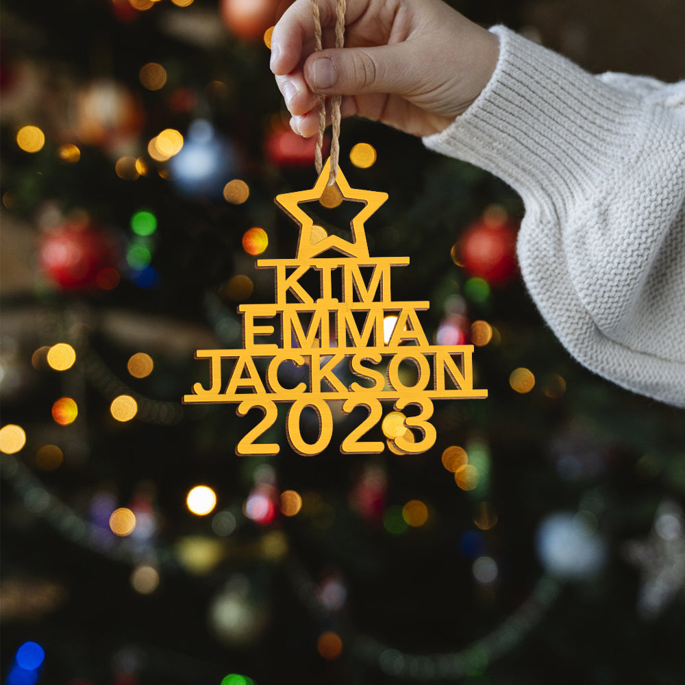 Personalised Christmas Tree Ornaments - Custom Name Wooden Decorations | Holiday Gifts