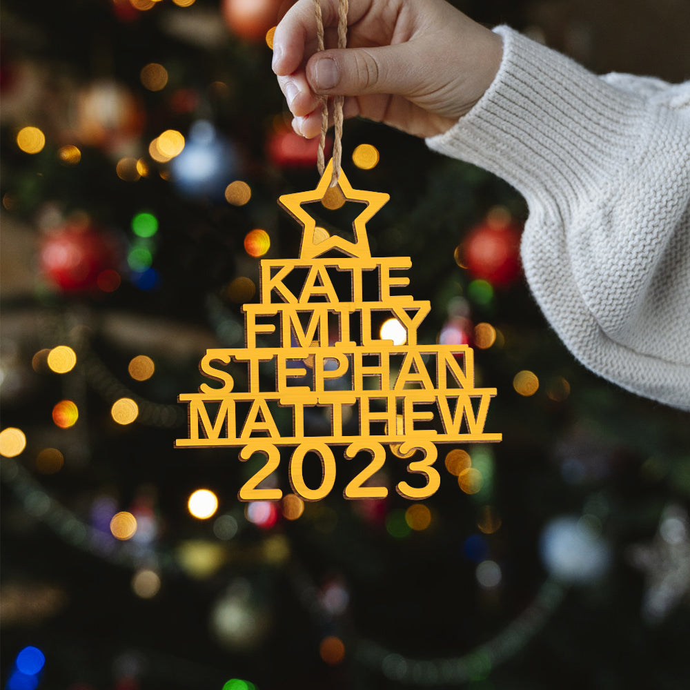 Personalised Christmas Tree Ornaments - Custom Name Wooden Decorations | Holiday Gifts