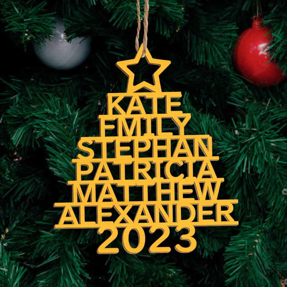 Personalised Christmas Tree Ornaments - Custom Name Wooden Decorations | Holiday Gifts