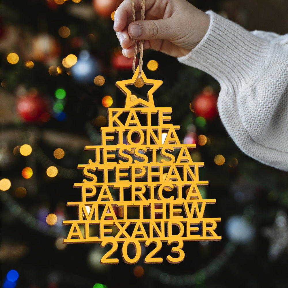 Personalised Christmas Tree Ornaments - Custom Name Wooden Decorations | Holiday Gifts