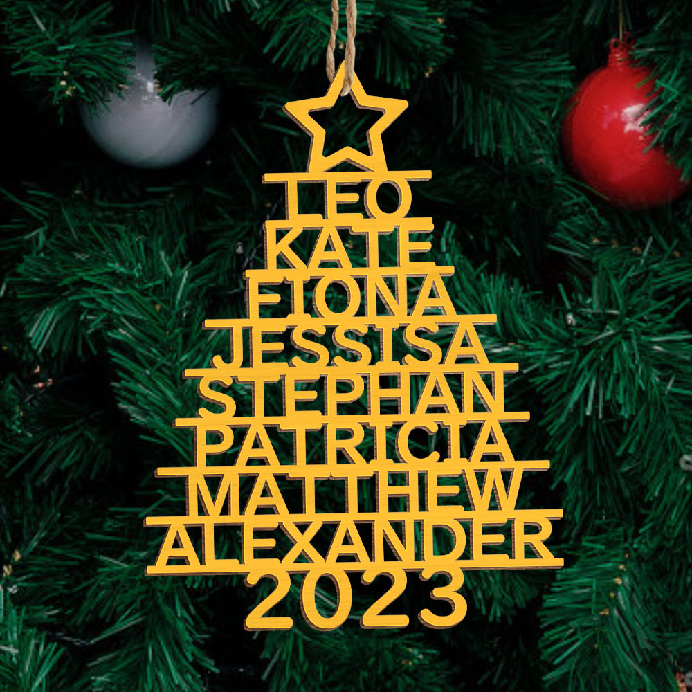 Personalised Christmas Tree Ornaments - Custom Name Wooden Decorations | Holiday Gifts