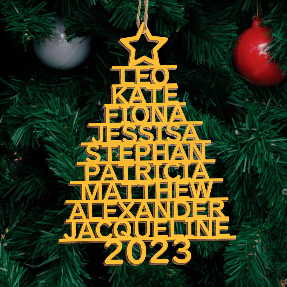Personalised Christmas Tree Ornaments - Custom Name Wooden Decorations | Holiday Gifts