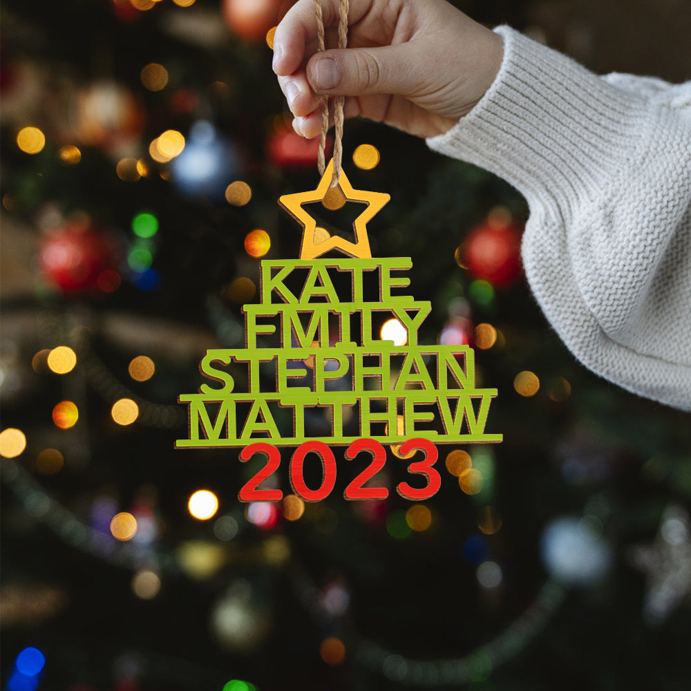 Personalised Christmas Tree Ornaments - Custom Name Wooden Decorations | Holiday Gifts