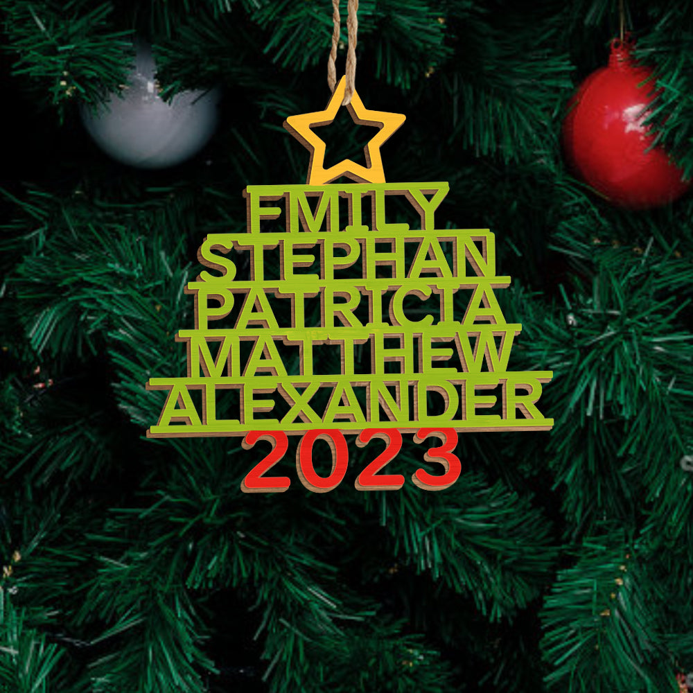 Personalised Christmas Tree Ornaments - Custom Name Wooden Decorations | Holiday Gifts