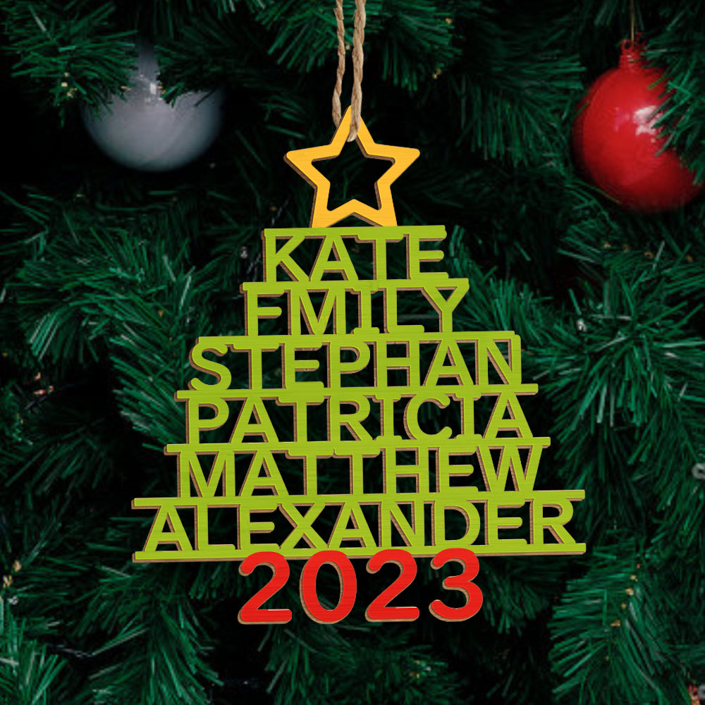 Personalised Christmas Tree Ornaments - Custom Name Wooden Decorations | Holiday Gifts
