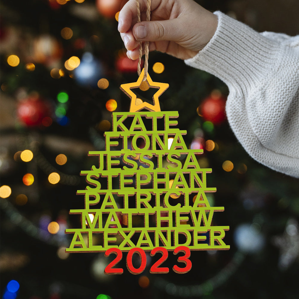 Personalised Christmas Tree Ornaments - Custom Name Wooden Decorations | Holiday Gifts