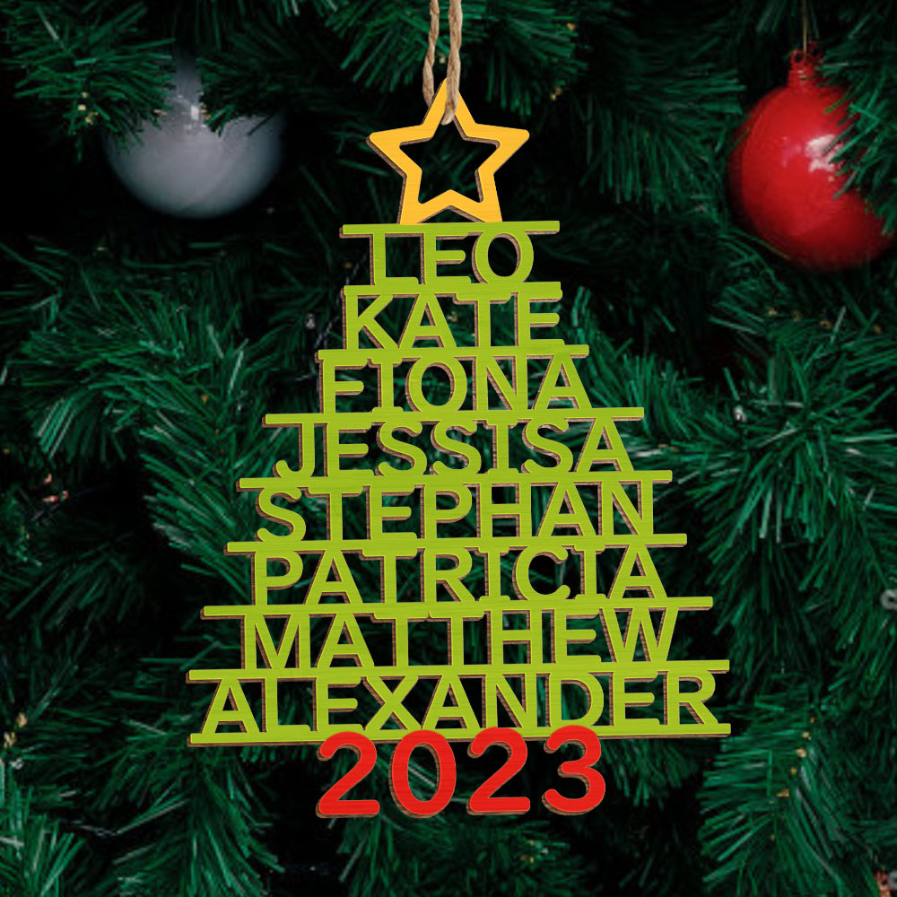 Personalised Christmas Tree Ornaments - Custom Name Wooden Decorations | Holiday Gifts