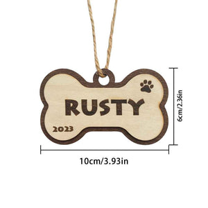 Personalized Dog Name Year Dog Bone Ornament Christmas Gift