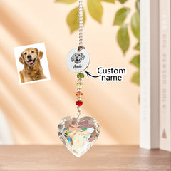 Custom Rainbow Suncatcher Pet Memorial | Personalised Crystal Rainbow Bridge Gift