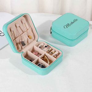 Personalized Name PU Leather Jewelry Box Jewelry Organizer Gifts for Her Wedding Gift