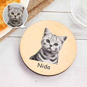 Custom Photo Wooden Coaster Personalized Picture Engraved Coaster Dining Table Decoration