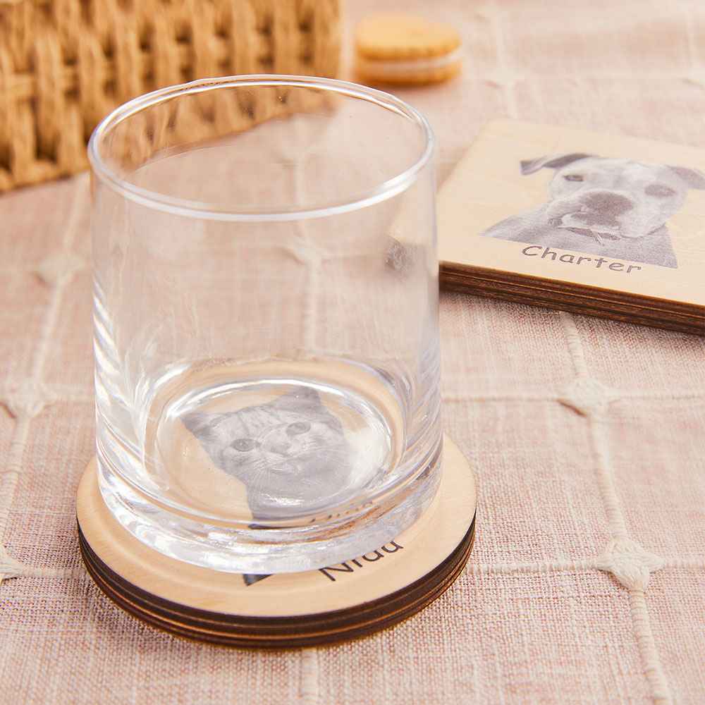 Custom Photo Wooden Coaster Personalized Picture Engraved Coaster Dining Table Decoration