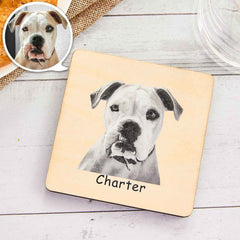 Custom Photo Wooden Coaster Personalized Picture Engraved Coaster Dining Table Decoration
