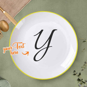 Personalized Letter Initial Ceramic Dinner Plate Tableware