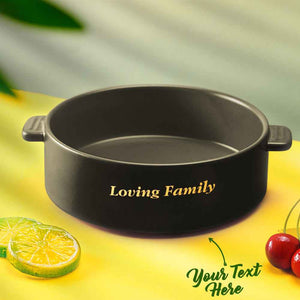 Custom Engraved Plate Binaural Ceramic Bowl Tableware Home Decoration