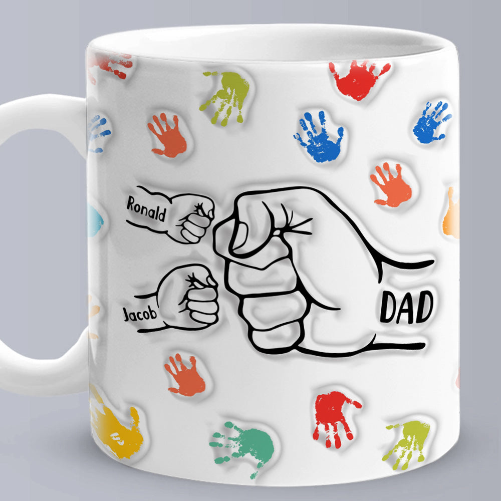 Personalised 3D Inflated Effect Mug - Custom Ceramic Gift for Dad & Grandpa